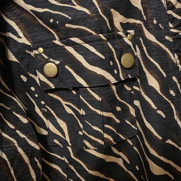 Women's Silk Jacket Blazer Ruffled Animal Print Luxury Office Business Casual - Picture 4 of 15